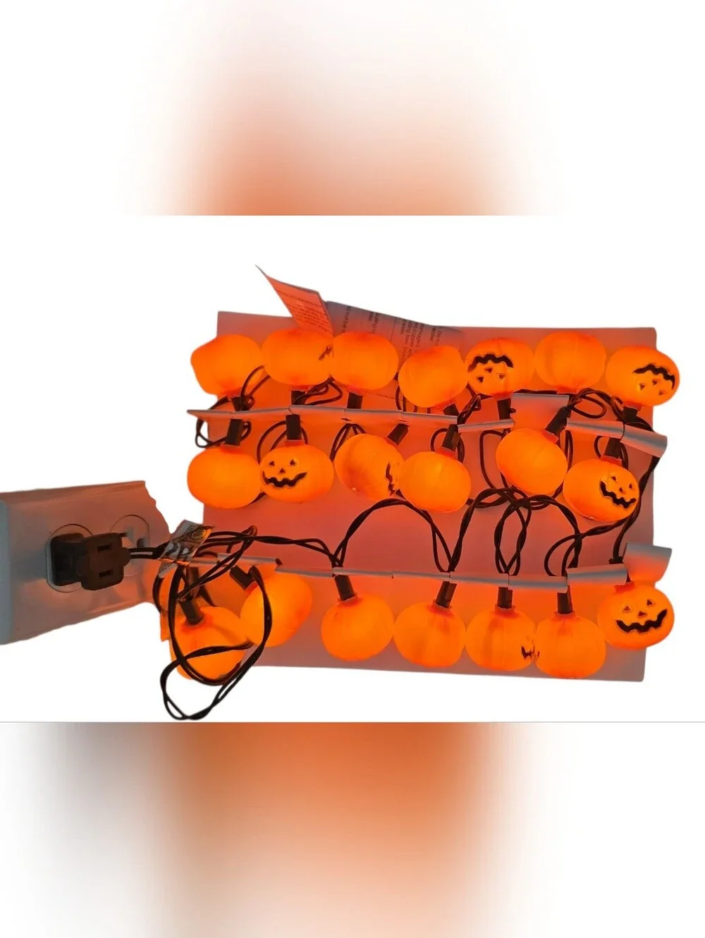 NIB Vintage Hobby Lobby Orange Jack-O-Lantern Mini Light String